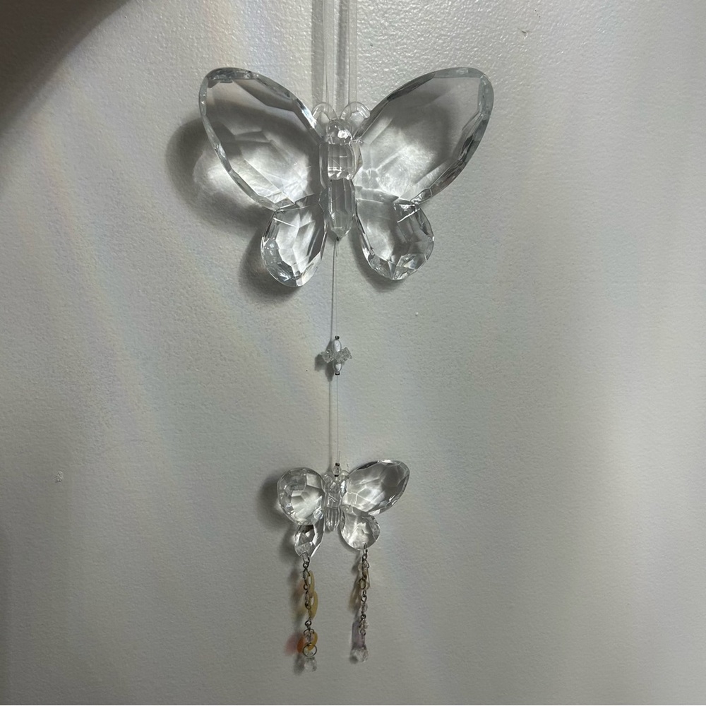 Crystal Style Butterfly Suncatcher Ornament Wall Hanging Decor